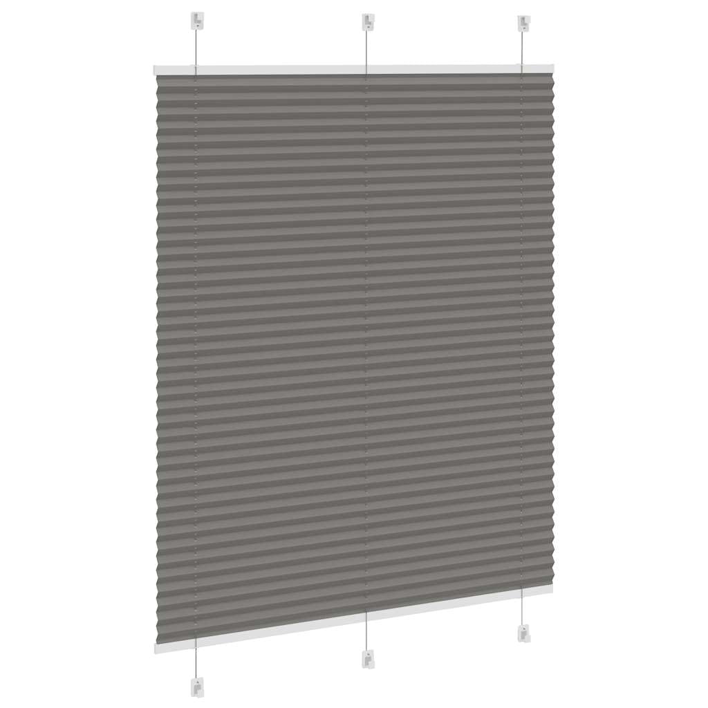 Tenda plissettata in poliestere, 105 x 150 cm, antracite | Larghezza tessuto 104,4 cm, 100% poliestere, oscurante, montaggio a parete o senza foratura, design moderno