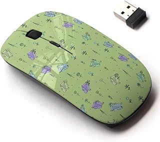 2.4G Wireless Mouse with Cute Pattern Design for All Laptops and Desktops with Nano Receiver - Merry Miracle Primitive Colors