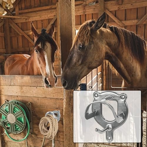 4 Stück Sattelhalter Pferd, Trensenhalter Pferde-Zaumzeug Halter Horse Zubehör, Trensenhalter Pferd Metall, Halterung Zaumzeug, Haken Pferd Tack , Pferdehalfter Aufhänger für Steckenpferde,Silber