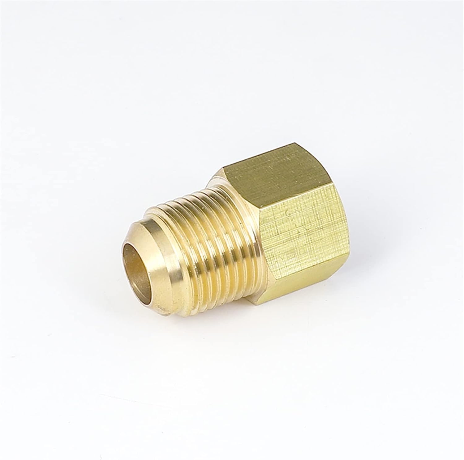 2pcs 45 Degree Flare Female to Male Reducing Fitting Reducer Brass Pipe Connector Adapeter Air Conditioner(5l8 to 3l8 Inch)