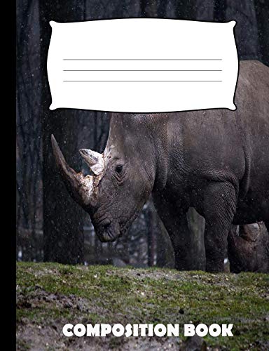 Composition Book: Rhinoceros Composition Notebook Wide Ruled