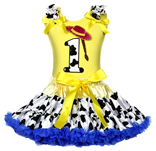 Ropa de vaquera azul y amarillo el regalo de cumpleaños para niña