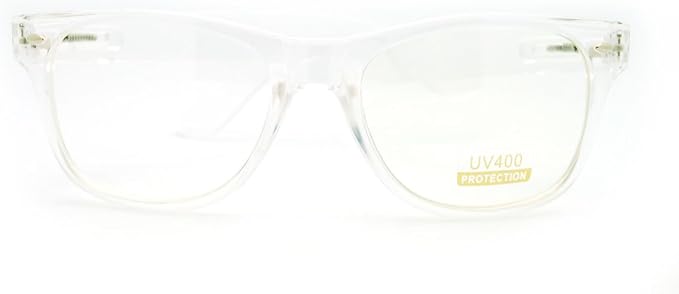 Amazon.com: Transparent Clear Plastic Frame 80's Clear Lens Fashion Eye  Glasses : Clothing, Shoes \u0026 Jewelry