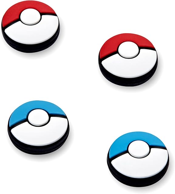 PALPOW Thumb Grip Set Joystick Cap Compatible with Switch/Switch OLED Console, Silicone Analog Stick Cap for Switch Lite - Red+Blue, 2 Pairs(4pcs)