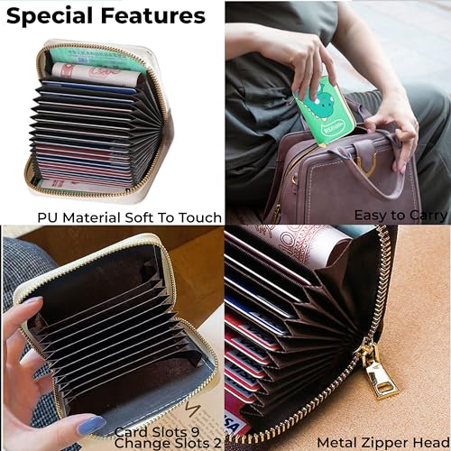 Image of Kraptick Card Holder Wallet - Slim Credit Card Holder, Visiting Card Organizer, Multi Slot Pocket Card Wallet with Secure Closure, Compact Travel Card Case (Dino Print)