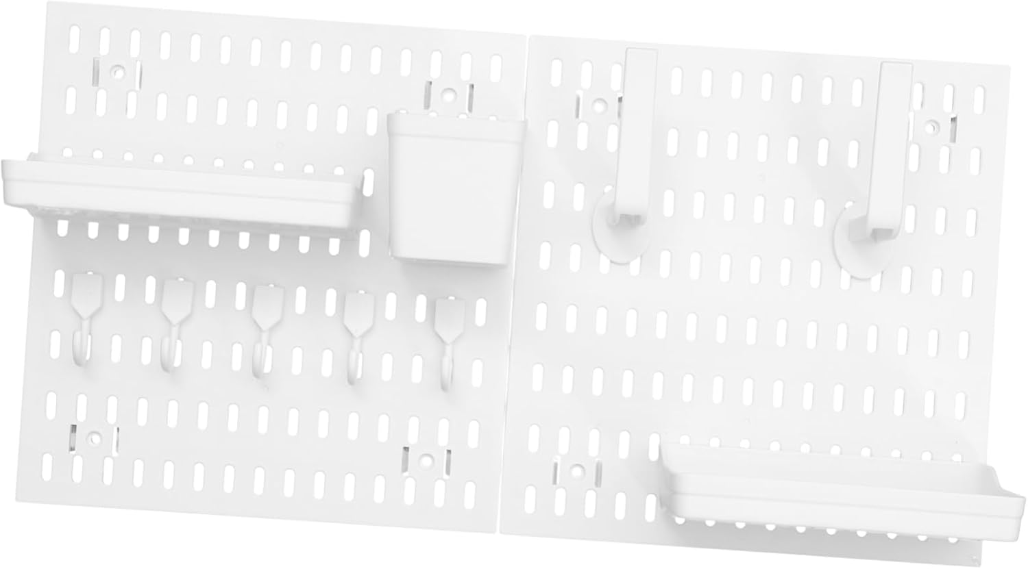 SECFOU 1set Pegboard Wall Organizer Hooks Nail Installation Sturdy Design for Kitchen Bathroom and Craft Room Storage