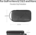 TELESIN Carry Case for GoPro Max Hero 9 8 7 6 5 4 3, DJI Osmo Pocket Action, Insta360 One X, More Small Digital Camera