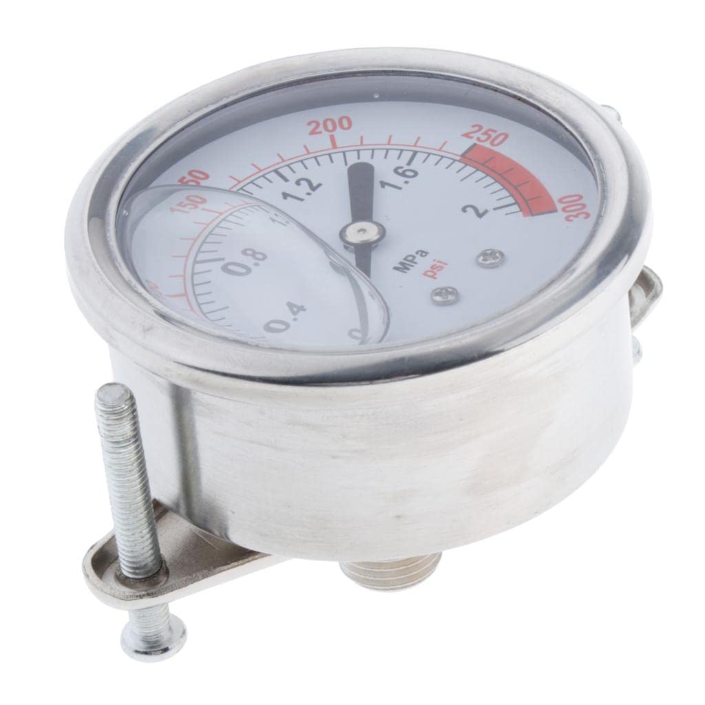 Enakshi® Pressure Gauge, Stainless Steel Case, Liquid Filled, Back Mount 0-300psi|Business & Industrial | Hydraulics, Pneumatics & Pumps | Air Pressure Gauges-image-48