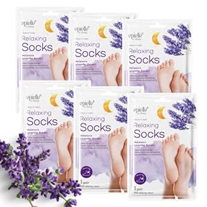 Epielle Relaxing Foot Masks, 6 Pairs Deep Moisturizing Socks with Melatonin & Lavender Extract, Vegan & Cruelty-Free, Korean Skincare, Easter Gifts, Mother’s Day Gifts