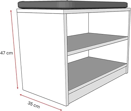 ASRA TREND Beyaz PUF02 Puflu Ayakkabılık Oturma Bankı 60 cm%100 MDFLAM