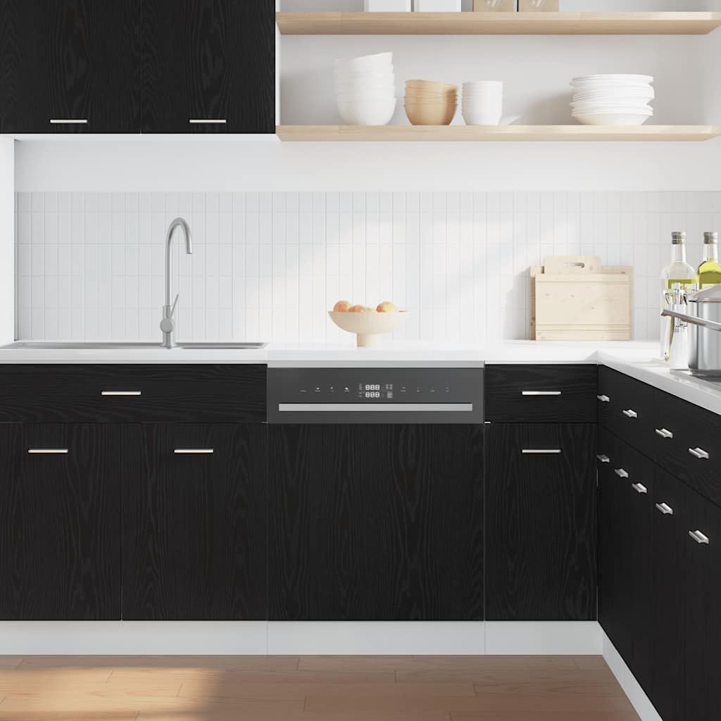 Mokuyard Panneau de lave-vaisselle Lyon chêne noir 60 x 1,5 x 67 cm Bois d'ingénierie pour restaurant, hôtel, cuisine Modèle 1 panneau de lave-vaisselle 60 cm