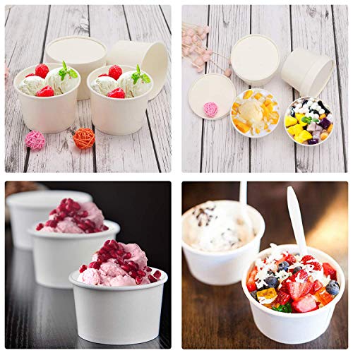 Ice Cream Containers, Eusoar 25pcs 12oz Portable Freezer Containers with Lids, Pint Frozen Dessert Containers for Ice Cream Accessories, Meal Prep, Soup and Food Storage