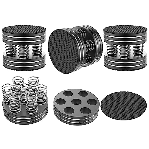 Tertullus 4 Stück High End Lautsprecher Füße Schwingungsdämpfer Aluminium Füße Audio Absorber Lautsprecherständer Mit Rutschfestem Gummi Resonanzdämpfer (Schwarz)