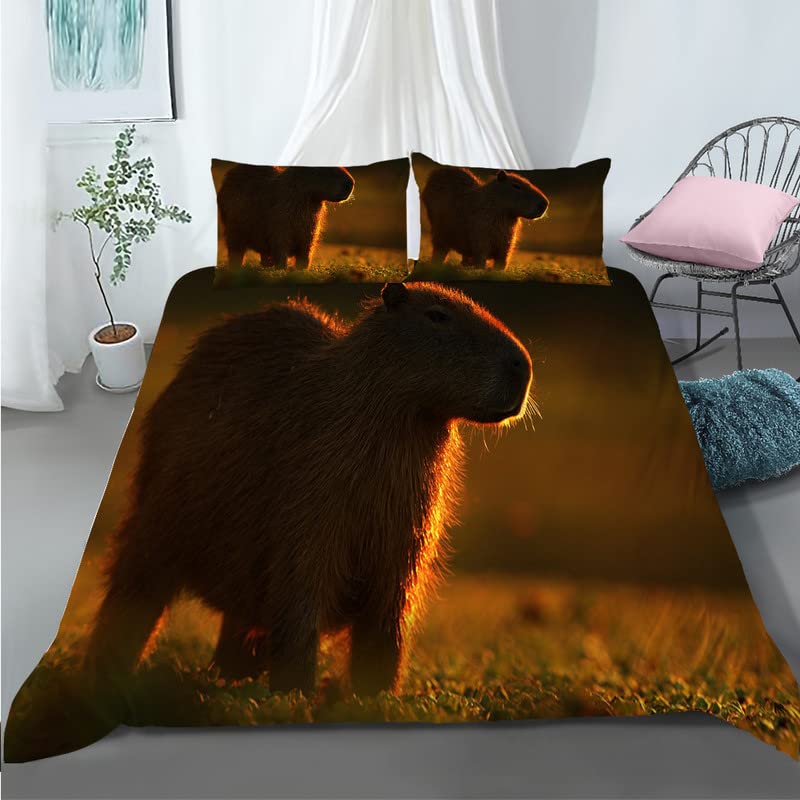 Housse de couette capybara 220x240 pour une chambre cosy et originale
