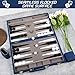 Froggod Travel Backgammon Sets for Adults – 15 Inch Premium Backgammon Set – PU Leather Case with Seamless Flocked Game Surface – Classic Board Games for 2 Player and Gift for Men(Dark Blue)