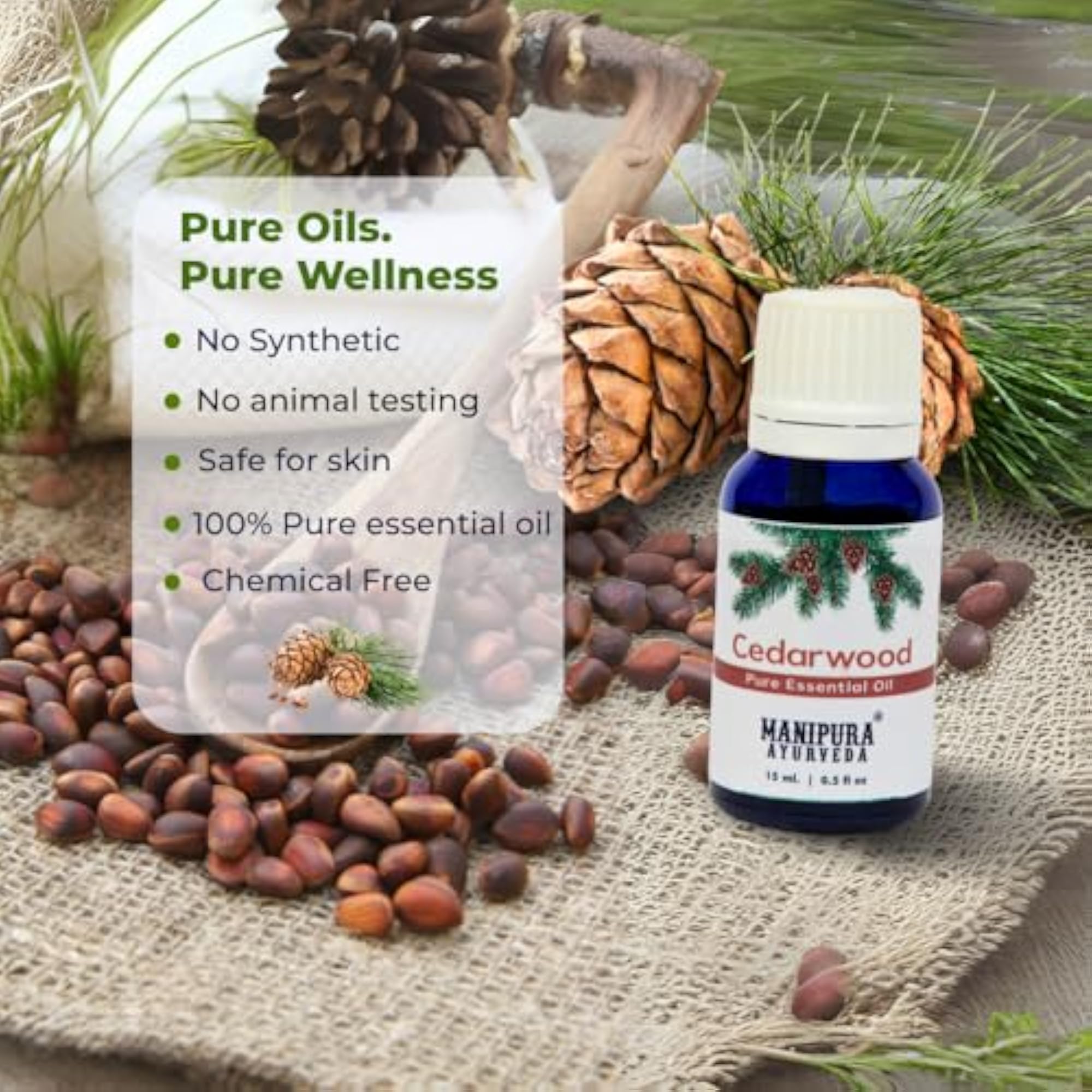 Cedarwood + Lavender Oil Diffuser 15 ml Each, Combo Pack