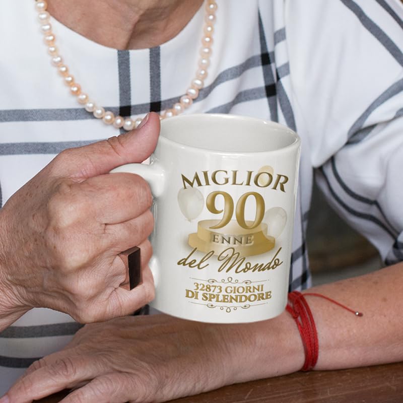 Tazza Elegante 90 anni Regalo di Natale Compleanno per Amico
