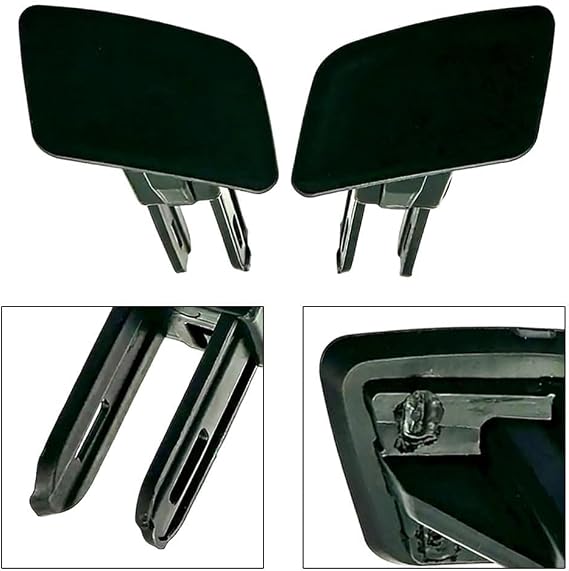 Front Headlight Washer Nozzle Covers Left And Right Compatible With For JEEP-Grand For-CHEROKEE 2016-2021, High Strength Black PP Auto Lighting Accessories