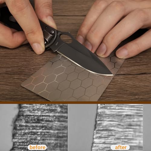 XARILK 5 PCS Diamond Knife Sharpening Stones Set, 6×2.5\" Diamond Sharpening Plates with Honeycomb Surface Plate for Scissors Knives Kitchen Tools, 200# 400# 600# 1000# 2000# Grit - Thumbnail 6