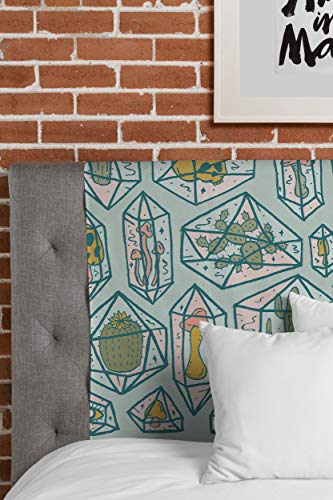 Image of Society6 Doodle by Meg Crystals and Plants Tapestry, 50 in x 60 in, Multi