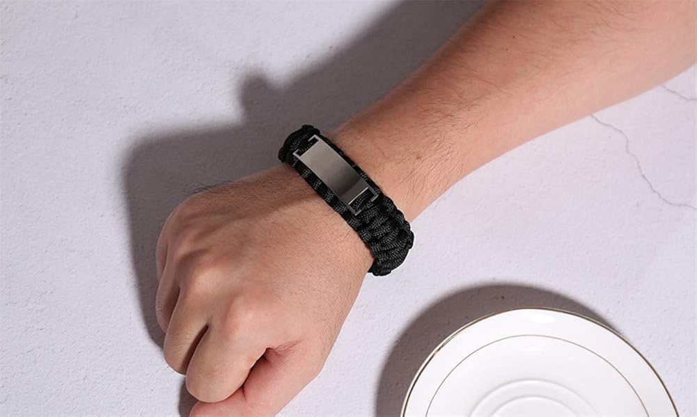 Personalized Paracord Medical Alert Afib Bracelet Customized ID Bangle