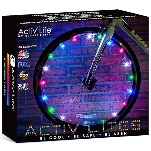 Activ Life 2-Tire Pack LED Bike Wheel Lights with Batteries...