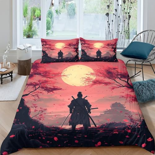 Housse de couette samouraï avec zip caché pour literie sans pli