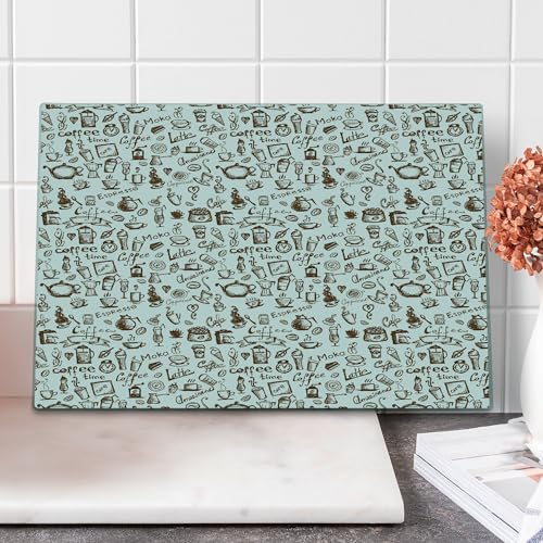 Ambesonne Coffee Cutting Board, Cool Drink Coffee Time Americano Mocha