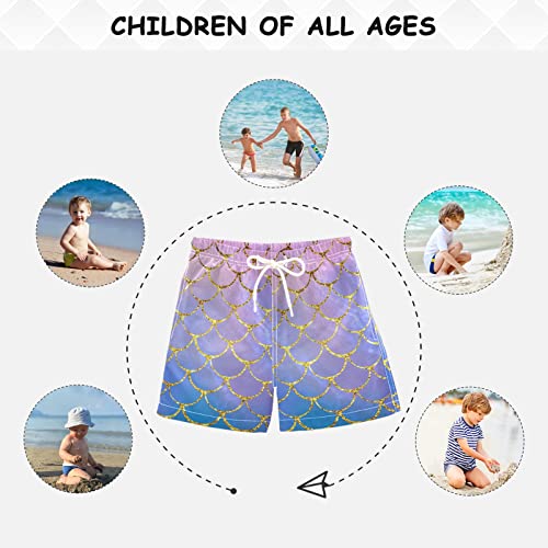 Mermaid Fish Scales Boys Swim Trunks Toddler Boy Swimsuit Quick Dry Boys Bathing Suits For Boys Adjustable Waist Beach Board Shorts For Kids, Pink, 3T #TOP4