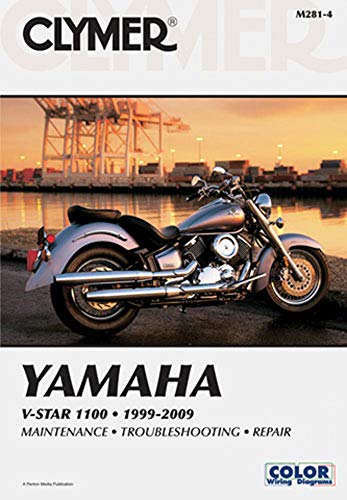 1999-2009 Yamaha V-STAR 1100 CLYMER MANUAL YAMAHA V-STAR 1100 1999-2009, Manufacturer: CLYMER, Manufacturer Part Number: M2814-AD, Stock Photo - Actual parts may vary.