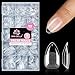 UNA GELLA Short Almond Nail Tips, 510Pcs 15 Sizes Pre-Etched Soft Gel Nail Tips Almond Shape, Half Matte Full Cover Clear Pre-shaped Fake Acrylic Nails Extensions for DIY & Salon Manicure Soak Off