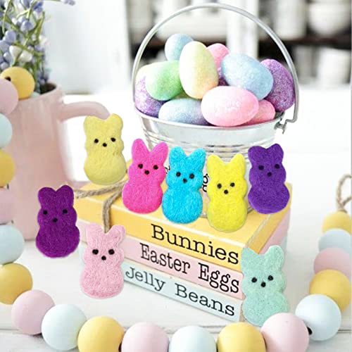 8 Pcs Easter Felt Bunny Peeps Easter Rabbit Ornaments For Easter Spring Party Decorations - Home Table Wall Tree Hanging Decor, Art & Craft Supplies | Great As Easter Toys Gifts For Kids #TOP1