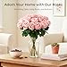Auihiay 14PCS Pink Fake Roses, Artificial Roses Flowers with Long Stems for Mother's Day, Valentine's Day, Wedding Bouquet, Baby Shower, Birthday, Home & Party Decor