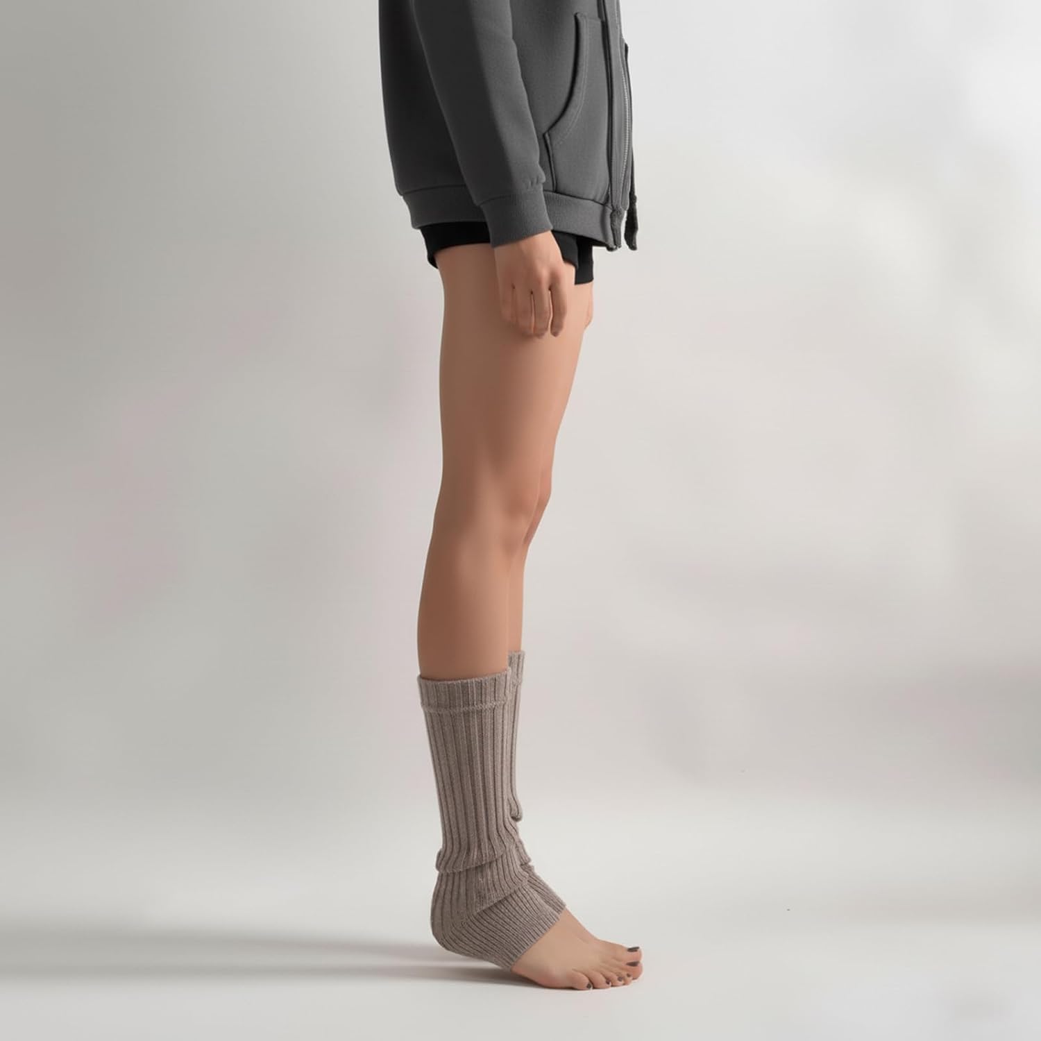 80s Retro Leg Warmers,Ribbed Knit Knee High Footless Socks Slouchy Winter Boot Cuffs for Ballet Yoga - Image 6