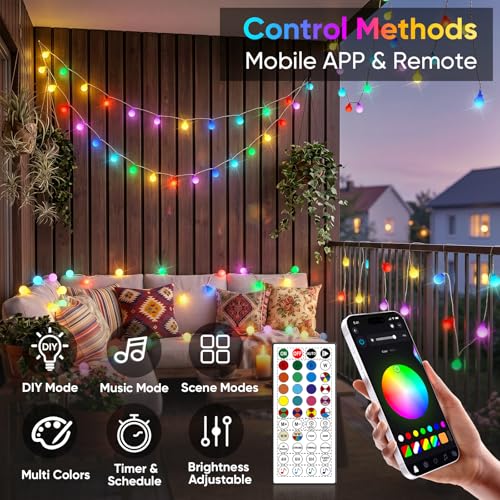 OMIKA 50FT 100 LED Smart Color Changing Globe String Lights, Smart Fairy Lights APP & Remote Control, Music Sync Twinkle Light, 100+ Dynamic Mode for Bedroom Classroom Party Christmas Decoration by OMIKA - Image 3