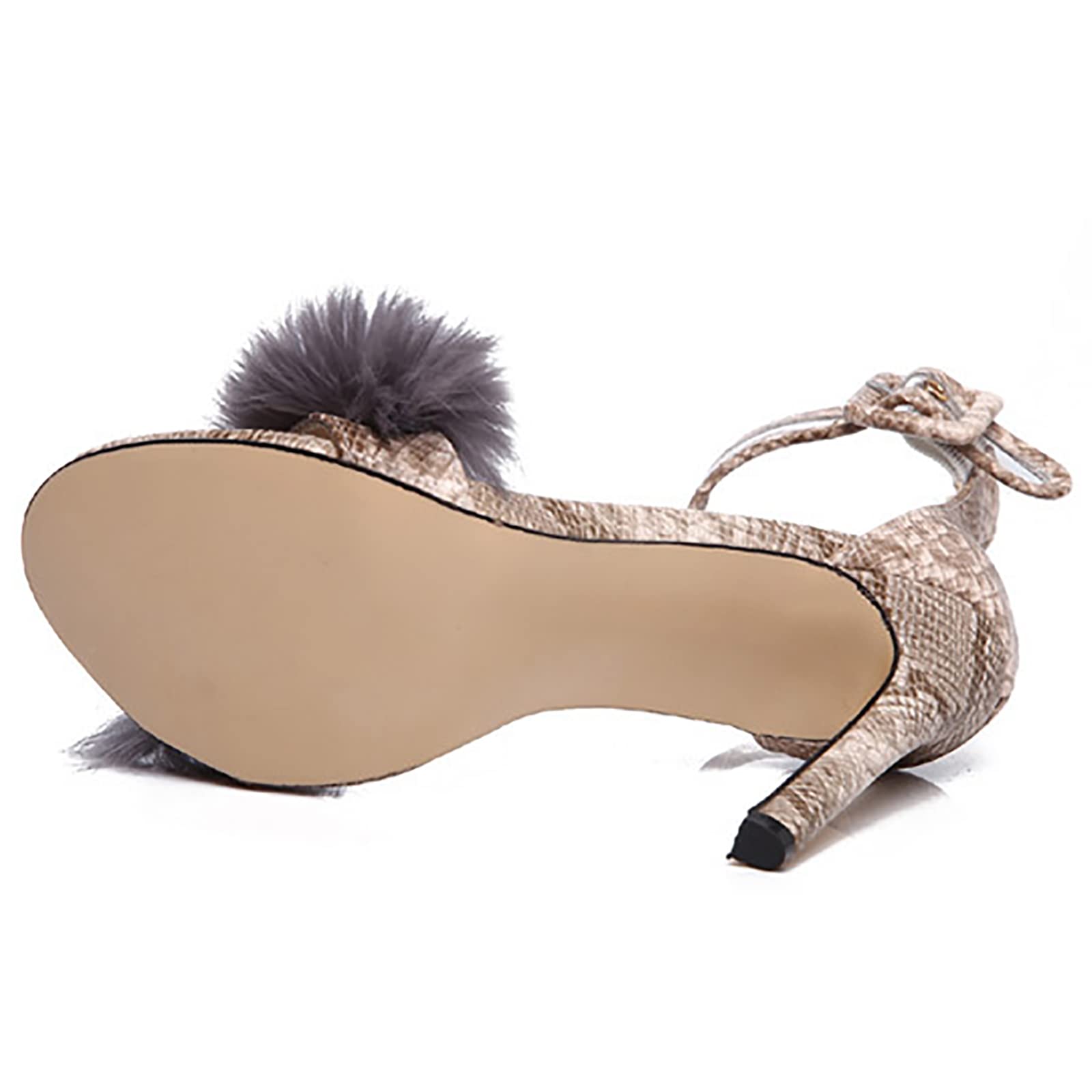 Vrouwen Pluizige Veer Hakken Sandalen Open Vierkante Teen Hoge Hakken Zomer Stiletto Schoenen voor Vrouwen Jurk Bruiloft Pompen, Roze, 39 EU/8 US