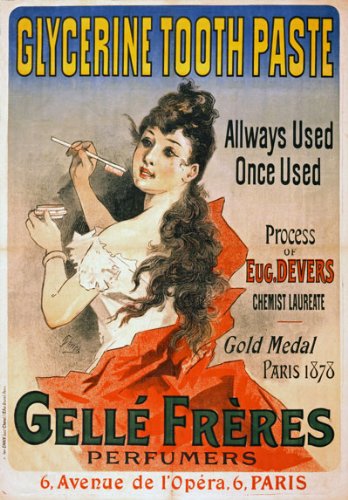 AV64 Vintage Gelle Freres Glycerine Tooth Paste Advertisement Art Nouveau Poster Re-Print - A2+ (610 x 432mm) 24" x 17"