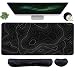Topographic Mouse Pad Set, Extended Mouse Pad+Keyboard Wrist Rest, Memory Foam Ergonomic Easy Typing, 4Pcs (35.4×15.7 in) Desk Pad Set for Home Office Study Game-Topographic Contour