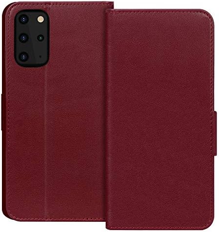 FYY Case for Samsung Galaxy S20 Plus 5G 6.7” Luxury [Cowhide Genuine Leather][RFID Blocking] Wallet Case Handmade Flip Folio Case with [Kickstand Function][Card Slots] for Galaxy S20 Plus 5G Wine Red