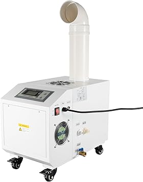 Industrial Ultrasonic Humidifier, Portable Continuous Cool Mist Maker Humidifier, Commercial Cool Fog Maker Machine with LCD Screen and Humidity Sensor, for Warehouse Greenhouse Garden