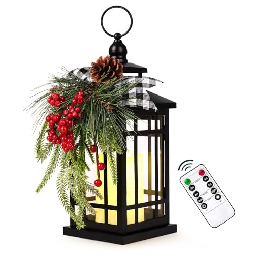 Metal Christmas Vintage Candle Lanterns with Remote Control and Led...