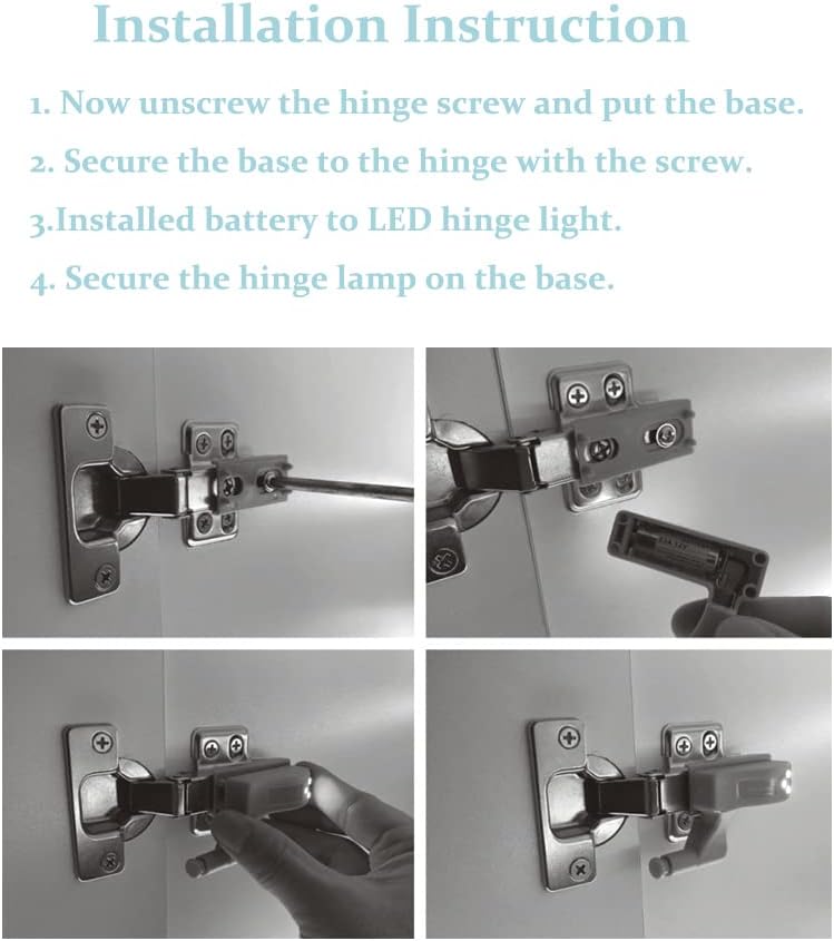 10Pcs Light Hinges Set, Universal Cabinet Cupboard Wardrobe LED Hinge Light for Home Kitchen Warm/Cool White Lamp(Warm Light) image 3