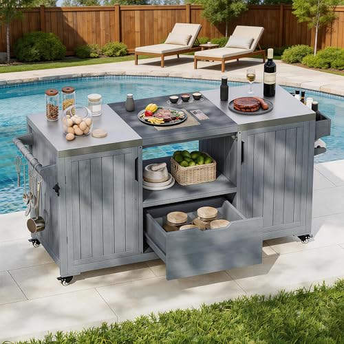 Outdoor Grill Cart for Egg Grills
