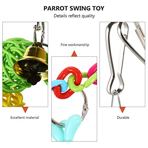 UKCOCO Conjunto de Brinquedos de Papagaio de Pássaro 13 Peças de Gaiola de Pássaro Balanço Pendurado