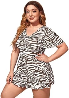 Plus Zebra Stripe Ruched Bikini Swimsuit - XL - 9XL Price In India
