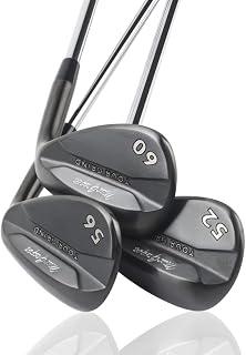 Golf Tour Grind Milled Face Golf Wedge Set, Black, Mens Right Hand