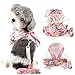 Ranphy Small Dog Girl Harness and Lead Set Chihuahua Dress Cat Kitten Vest Harness Floral Printed Puppy Clothes with Cute Bow for Walking, Pink, XL