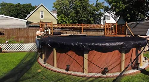 SMOPS Leaf Net Cover for 28-Foot Round Above-Ground Swimming Pools | Keeps Leaves and Other Debris Off Your Winter Pool Cover