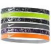 Nike Printed Headbands Assorted 6Pk,Osfm (Seaweed/Volt/Black)