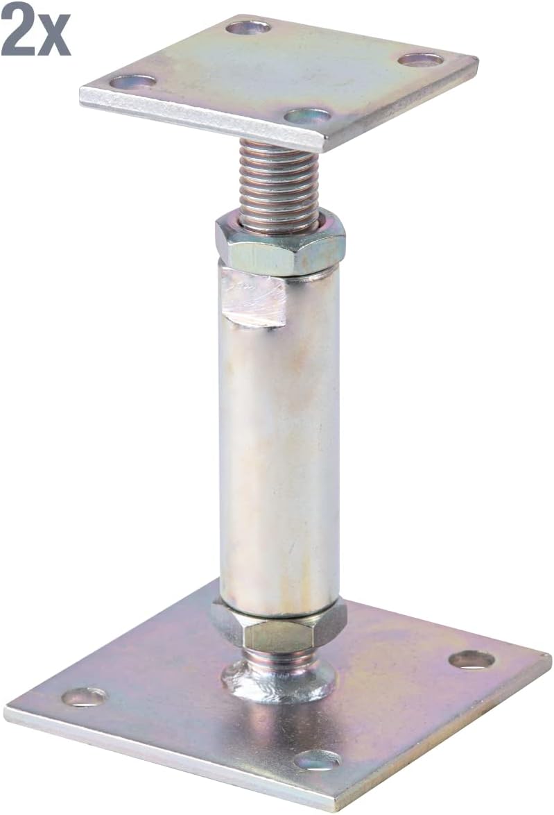 GAH-Alberts 212971 208035 Post Anchor for Concealed Wood Fixing, for Screw-On Hot-Dip Galvanised, Length of Screw: 140 mm, Plate Width: 100 mm, Plate Length: 120 mm, Set of 2